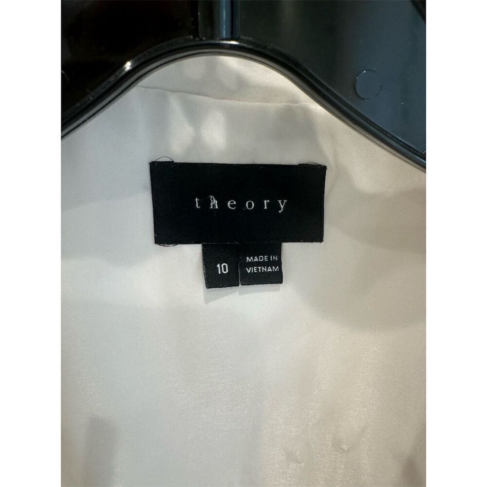 Theory Women's White Blazer Size 10 Long Sleeve Two Button - Picture 3 of 4